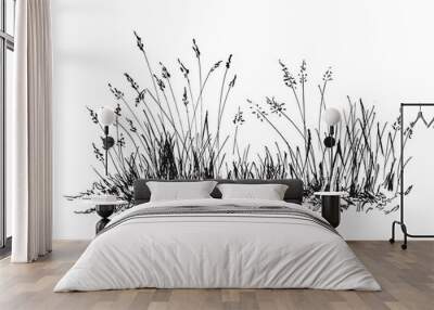 Hand sketch grass Wall mural