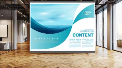 summer sea and blue sky presentation layout design template background for tourism travel business.  Wall mural