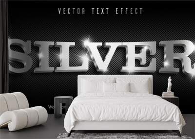 Silver text, iron style editable text effect Wall mural