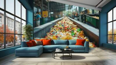 Recycling Conveyor Belt. Wall mural