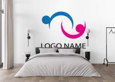 comunity people and busines logo vector Wall mural