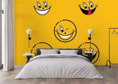 Smile emotion icon vector illustration design Wall mural