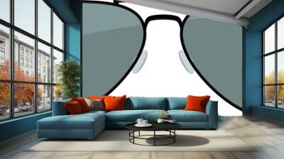 Aviator sunglasses color icon. Black eye glasses Wall mural