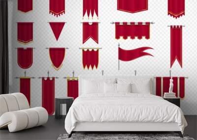 Royal flags. Medieval banners and trophy luxury fantasy empty flags recent vector templates Wall mural