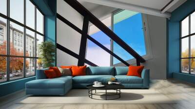 blue sky and windows Wall mural