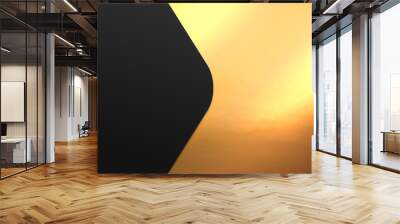 abstract polygonal geometric banner with gold triangle shapes. luxury dark blue with gold. grey pape Wall mural