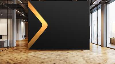 Abstract polygonal geometric banner with gold triangle shapes. Luxury dark blue with gold. Grey paper material layer with gold stripe background. 3d render Wall mural