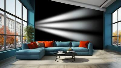 Light Effect Spotlight. Spotlight Black and White Lighting. Light Effects. Isolated on black background. 3d illustration Wall mural