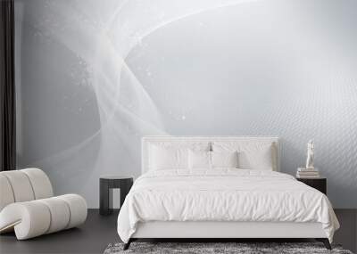 Abstract white and gray modern geometrical backdrop wallpaper. Light grey motion silver line design background. Wall mural