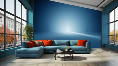 Blue empty room studio gradient with spotlight used for background and display your product Wall mural