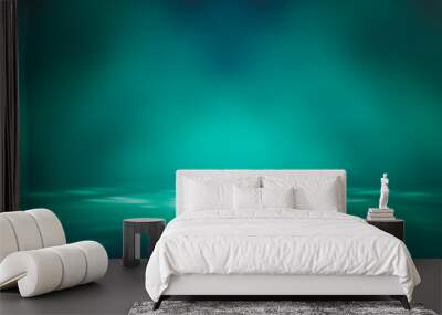 Dark green empty room studio gradient used for background and display your product Wall mural