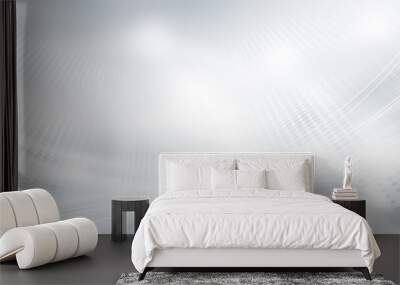 Gray halftone pattern with white line motion backdrop wallpaper. Clean Grey geometric background. Wall mural