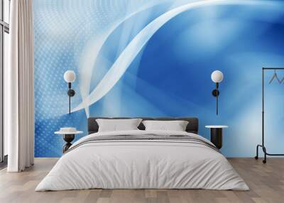 Light blue halftone pattern with white line motion backdrop wallpaper. Clean blue geometric background. Wall mural