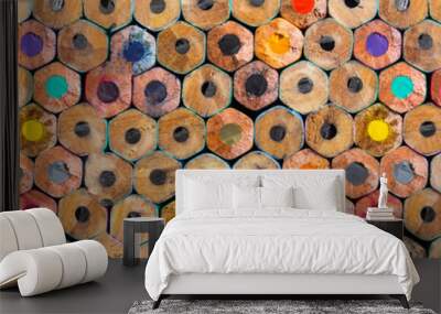 Panorama colored pencils background Wall mural