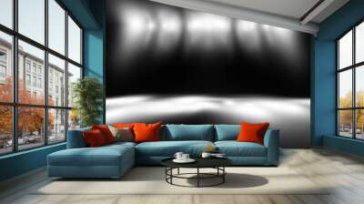 perspective floor backdrop black room studio with gray gradient spotlight backdrop background for display your product or artwork  Wall mural