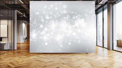 white and gray blur abstract background. bokeh christmas blurred beautiful shiny Christmas lights. Wall mural