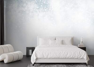 white snow blur abstract background. Bokeh Christmas blurred beautiful shiny Christmas lights Wall mural