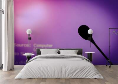 vintage microphone in a meeting room and warm light. Wall mural