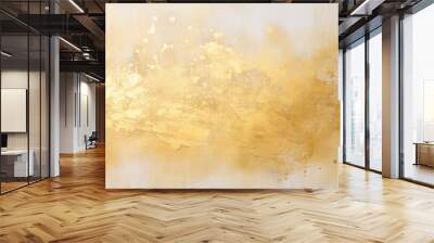 Gold and White texture abstract background, painting made of gold leaf on a white background, generative ai Wall mural