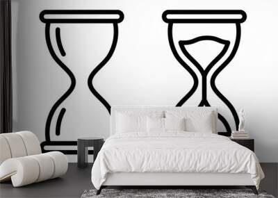 Outline of two hourglass icons. Vector illustration symbolizing time, waiting, or deadlines. Editable stroke. Wall mural