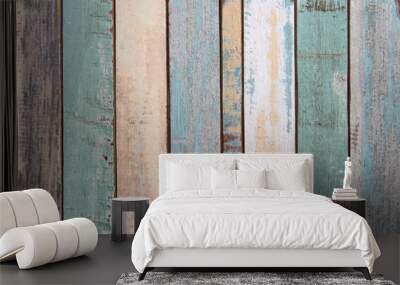 Old color wood texture Wall mural