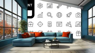 Development line icons set. Web development icon collection. Marketing, Startup, Analytics symbols. Vector Wall mural