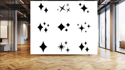 Sparkle star icons. Shine icons. Stars sparkles vector Wall mural