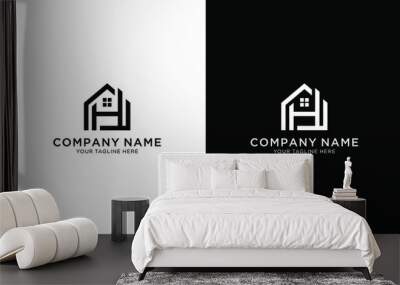 letter h and home logo design vector Wall mural