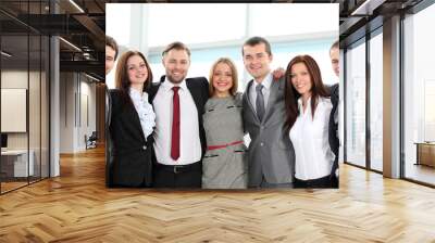 Closeup portrait of a successful business team laughing together Wall mural