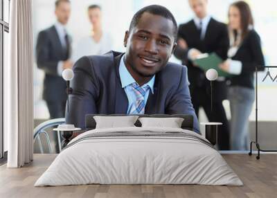 Portrait of smiling African American business man  Wall mural