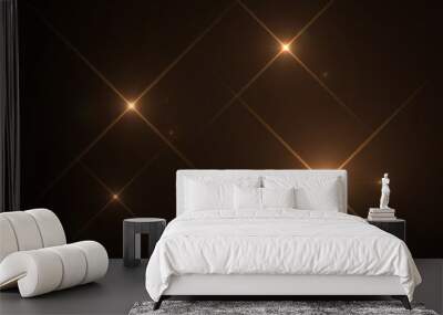 Realistic x shape light flare on black background Wall mural