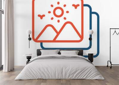 Photo Vector outline Two colour Design icon. Winter Travelling Symbol on White backgroud EPS 10 file Wall mural