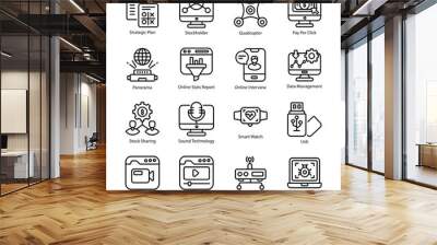 Technology vector   outline  Icon Design illustration. Technology Symbol on White background EPS 10 File set 3
 Wall mural