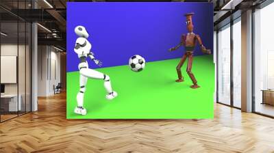 two robot plays in football Wall mural