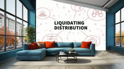 Business illustration showing the concept of liquidating distribution Wall mural