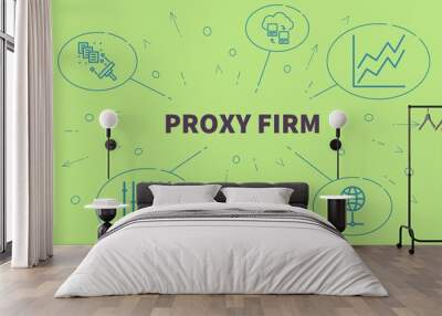 Business illustration showing the concept of proxy firm Wall mural