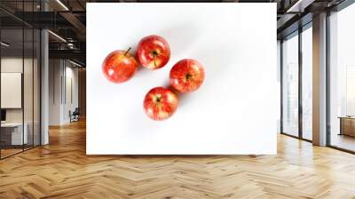 Red apple on white background Wall mural