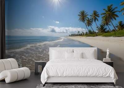 a beautiful morning on the beach Wall mural