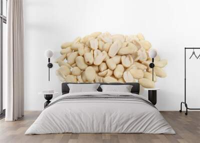 Dried peanuts closeup isolated in white background Wall mural