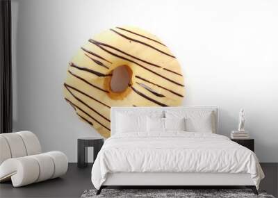 White chocolate donut isolated in white background Wall mural