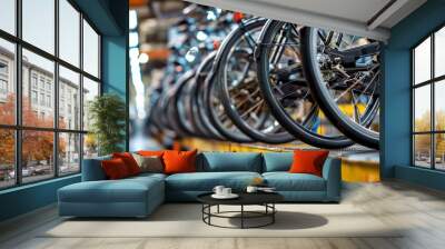 A bicycle manufacturing plant with assembly lines Wall mural