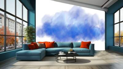 Fantastic blue smoke. Magic smoke. Smog cloud on podium or stage. Fog vapor over ground or water surface, magic haze. PNG. Wall mural