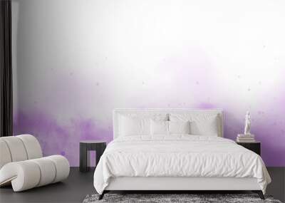 Fantastic purple smoke background. Magic purple smoke with glitter and small particles of twinkling stars. Fog with luminous particles. Purple vapor with stardust. Morning fog over land or water surfa Wall mural