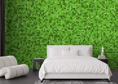 Pixel background. The concept of games background. Squares pattern background. Minecraft concept. Vector illustration. Light Green vector abstract textured polygonal background Wall mural