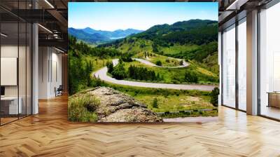 Serpentine Road in Mountains Wall mural