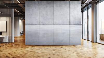 Minimalistic concrete interior with seamless floor and walls, ideal for modern design projects and backgrounds. Wall mural