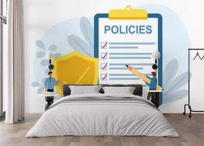 Business policy document concept vector illustration. Insurance policies. Wall mural