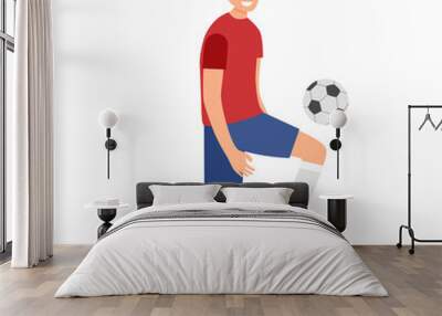 Soccer or football player in flat design on white background. Football athlete concept. Wall mural