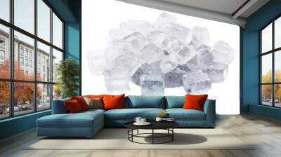 A heap of crushed ice cubes melting slightly isolated on white background Wall mural