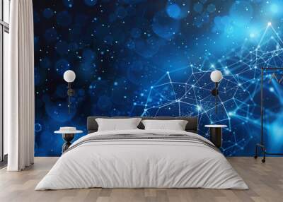 Celestial Network: Europe connected through space technology -..Interplanetary Innovation: Abstract Connections Spanning Our World. Wall mural